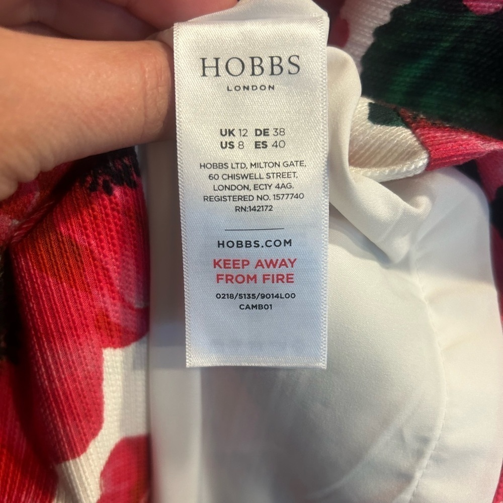 Hobbs London Floral Sleeveless Sheath Dress US 8 - Picture 4 of 7